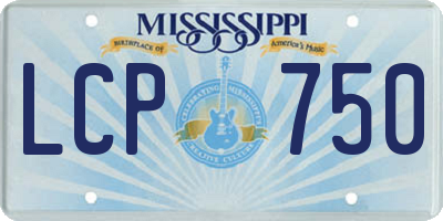 MS license plate LCP750