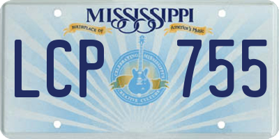 MS license plate LCP755