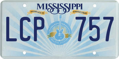 MS license plate LCP757