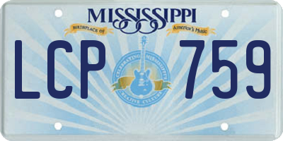 MS license plate LCP759