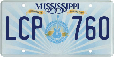 MS license plate LCP760