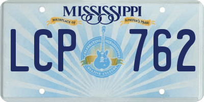 MS license plate LCP762