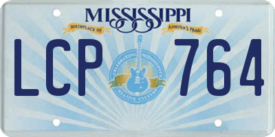 MS license plate LCP764