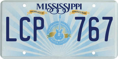 MS license plate LCP767