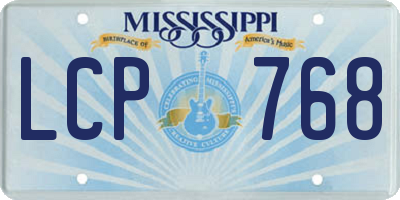 MS license plate LCP768