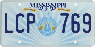 MS license plate LCP769