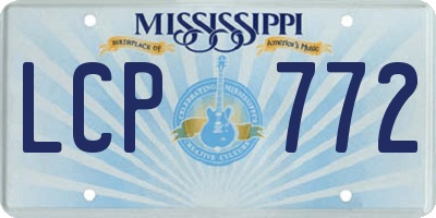 MS license plate LCP772