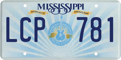 MS license plate LCP781