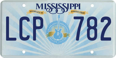 MS license plate LCP782