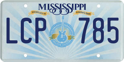 MS license plate LCP785