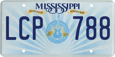 MS license plate LCP788