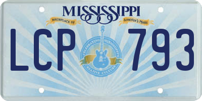 MS license plate LCP793