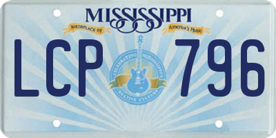 MS license plate LCP796