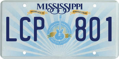 MS license plate LCP801