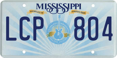 MS license plate LCP804