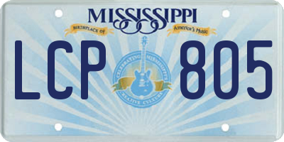 MS license plate LCP805