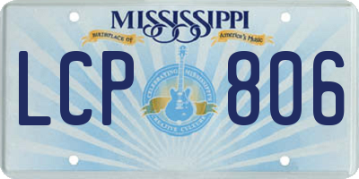 MS license plate LCP806