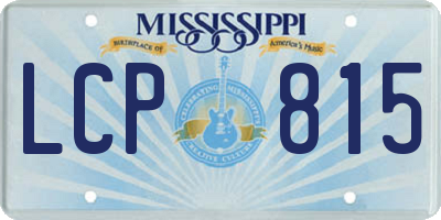 MS license plate LCP815