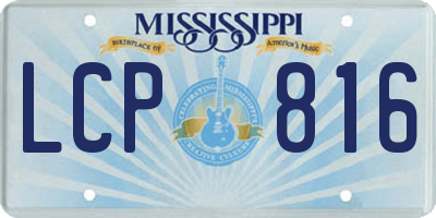 MS license plate LCP816