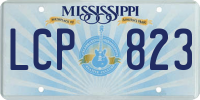 MS license plate LCP823
