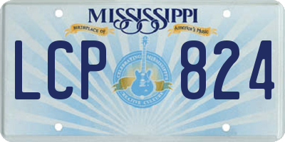 MS license plate LCP824
