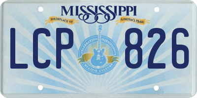 MS license plate LCP826