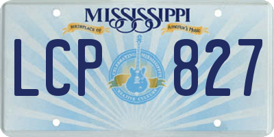 MS license plate LCP827