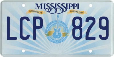 MS license plate LCP829