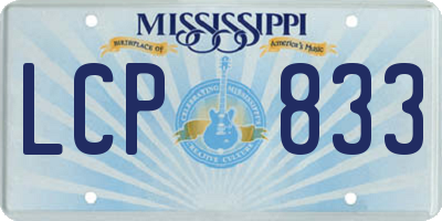 MS license plate LCP833