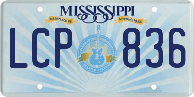 MS license plate LCP836