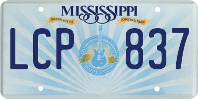 MS license plate LCP837
