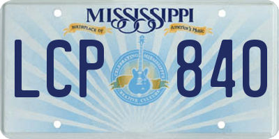 MS license plate LCP840