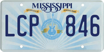 MS license plate LCP846
