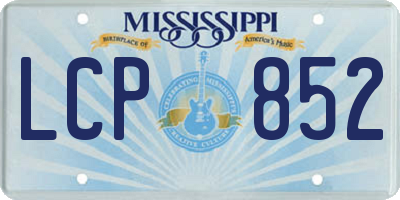 MS license plate LCP852