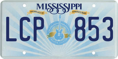 MS license plate LCP853
