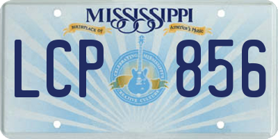MS license plate LCP856