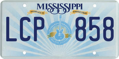 MS license plate LCP858
