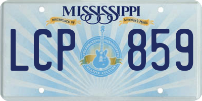 MS license plate LCP859