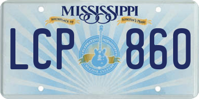 MS license plate LCP860