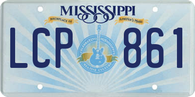 MS license plate LCP861
