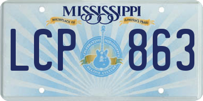MS license plate LCP863