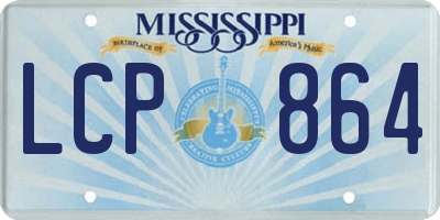 MS license plate LCP864