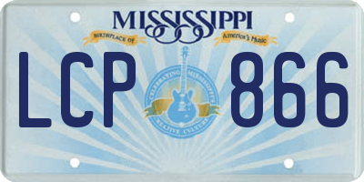 MS license plate LCP866