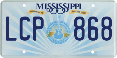 MS license plate LCP868