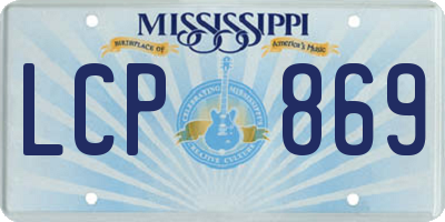 MS license plate LCP869