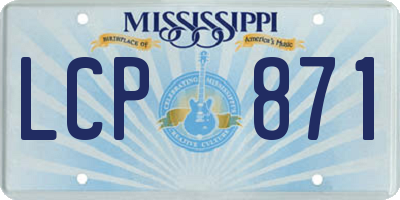 MS license plate LCP871