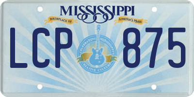 MS license plate LCP875