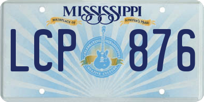 MS license plate LCP876