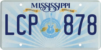 MS license plate LCP878