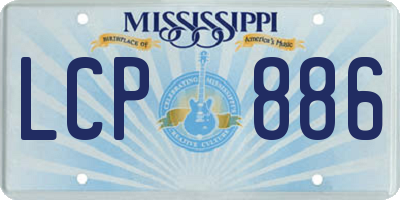 MS license plate LCP886